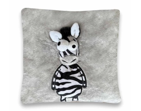 Dětský plyšový polštář 3D zebra 25x25 cm